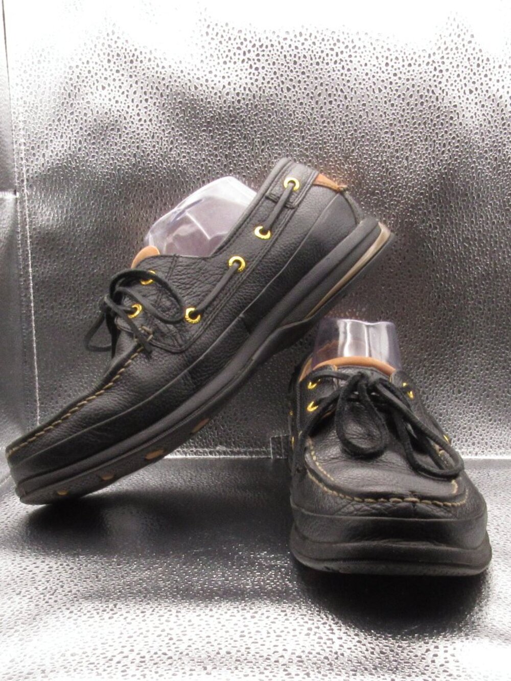 Sperry Gold Cup Black Men's Pebbled Leather Boat Shoes Size 10 Very Good Cond